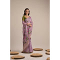 Generic Women's Blended_Cotton Floral Motifs And Woven Buttas Saree With Unstitched Blouse 5.5Mtr (Lavender)