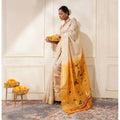Generic Women's Blended_Cotton Woven_Motifs Saree With Unstitched Blouse 5.5Mtr (Mustard)