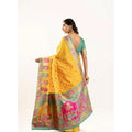 Generic Women's Faux_Banarasi Woven Motifs Saree With Unstitched Blouse 5.5Mtr (Yellow)