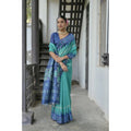 Generic Women's Faux_Tussar Ikat Saree With Unstitched Blouse 5.5Mtr (Sea_Green)