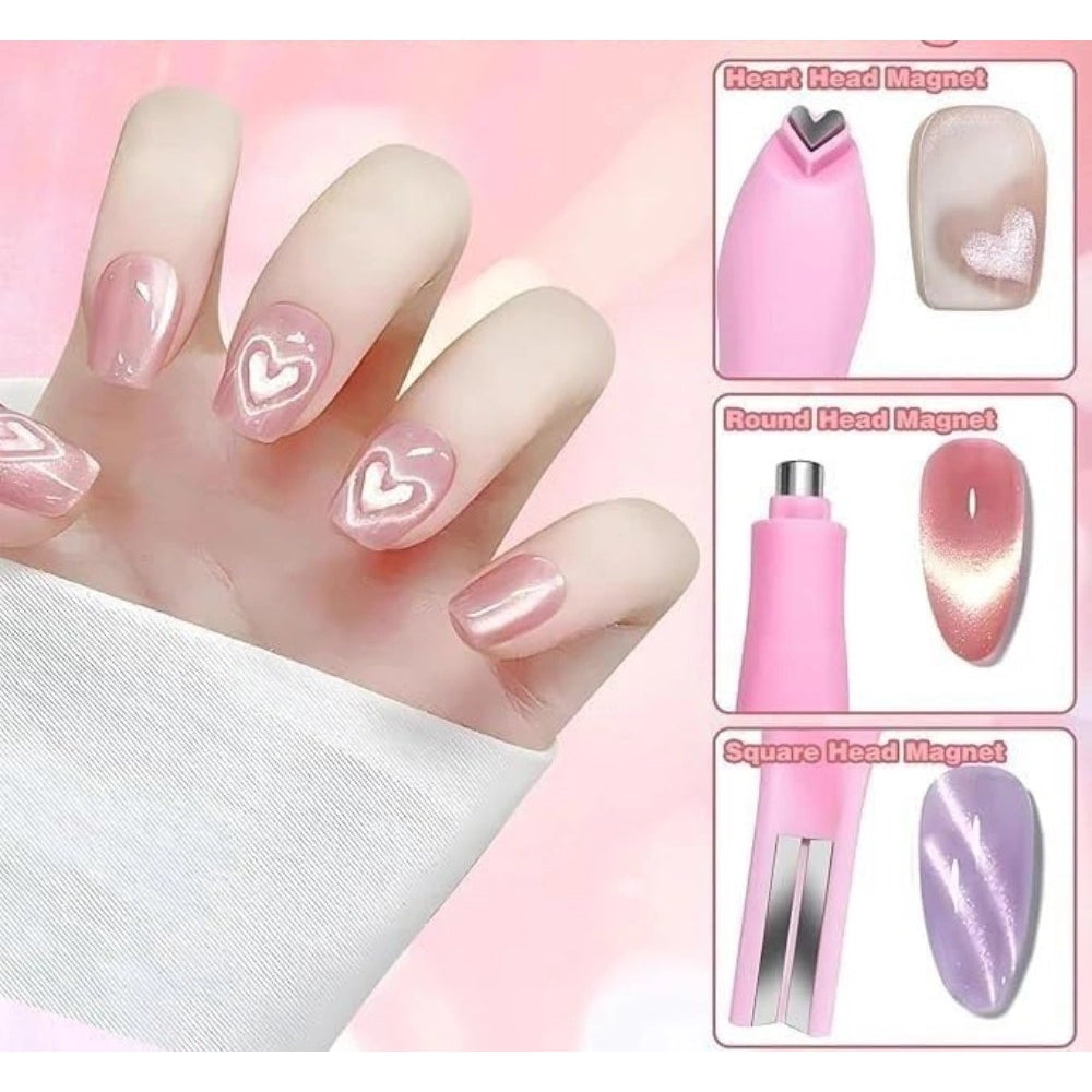 Generic Plastic Solid Magnetic Nail Art Pen Set (Multicolor)
