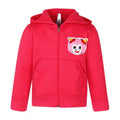 Generic Girl's Fleece Printed Long Sleeves Hoodie Jacket (Magenta)