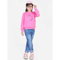Generic Girl's Fleece Embellished Long Sleeves Sweatshirt (Pink)