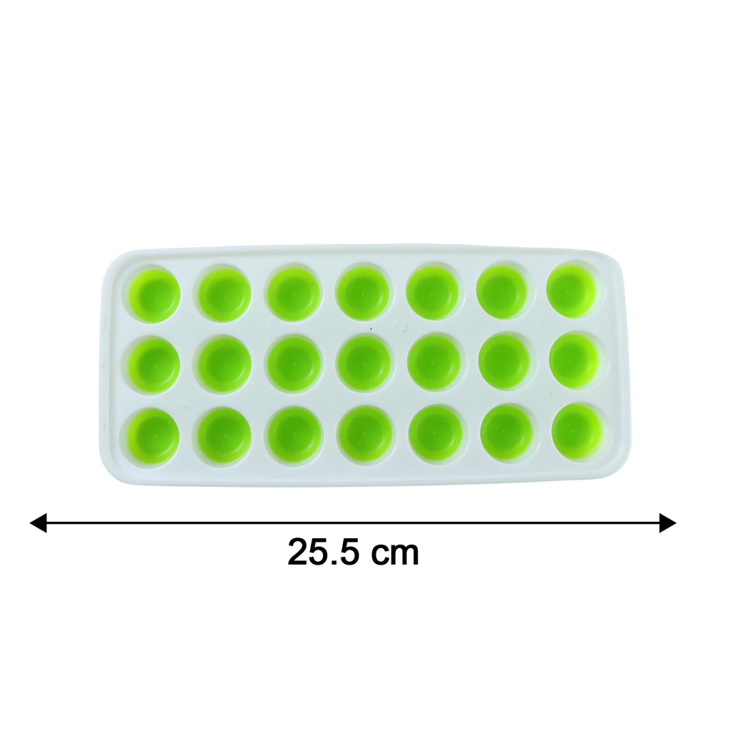 21 Grid Plastic Round Pop Ice Cube Tray With Lid (1 Pc)