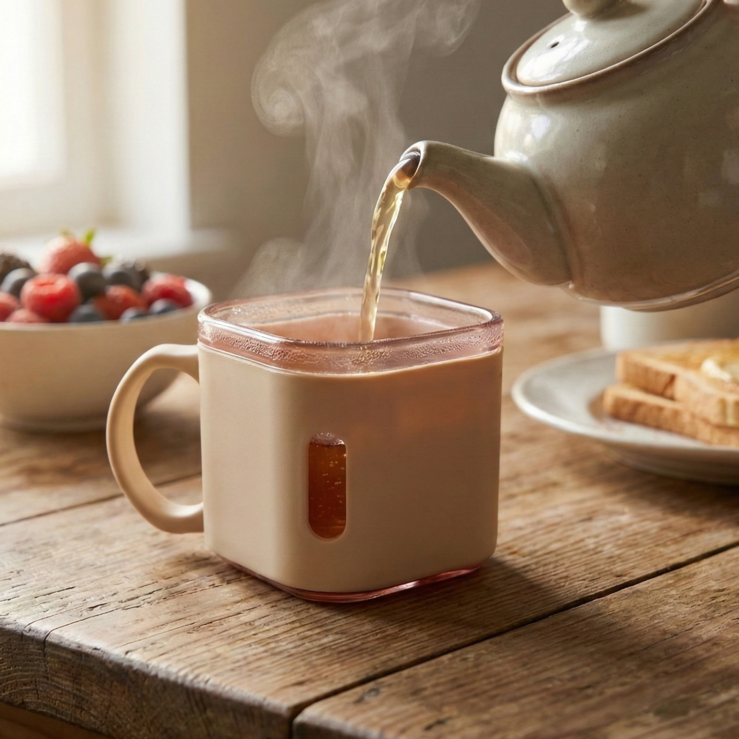 Premium Square Shape Tea Cup Set  6-piece (150 Ml)