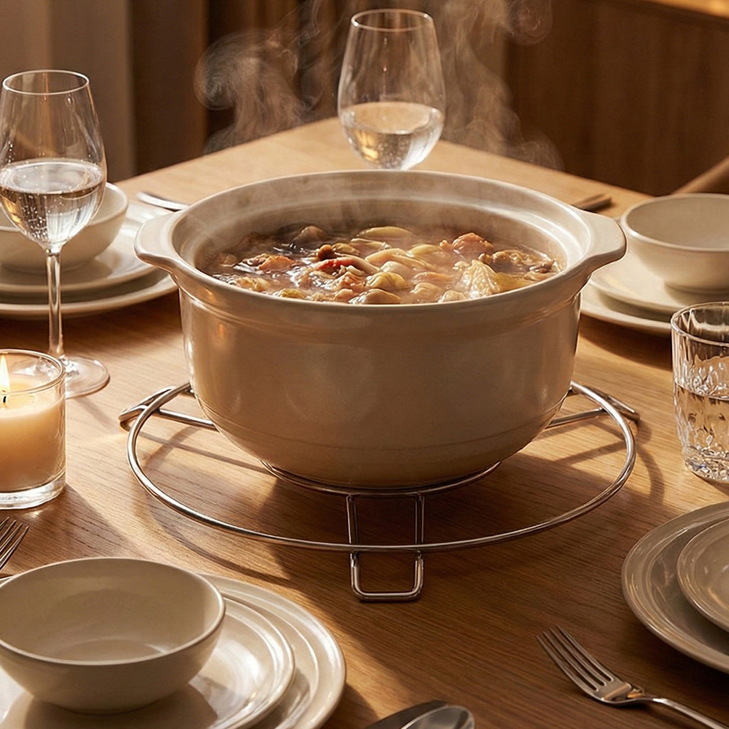Stainless Steel Round Table Ring Hot Pot Stand (1 Pc)