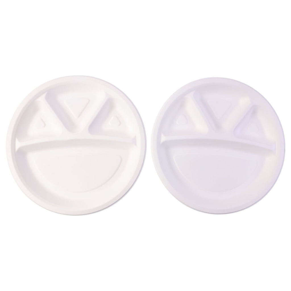Vegnar 4 Compartment Disposable Food Serving Plate Set (10 Pc)