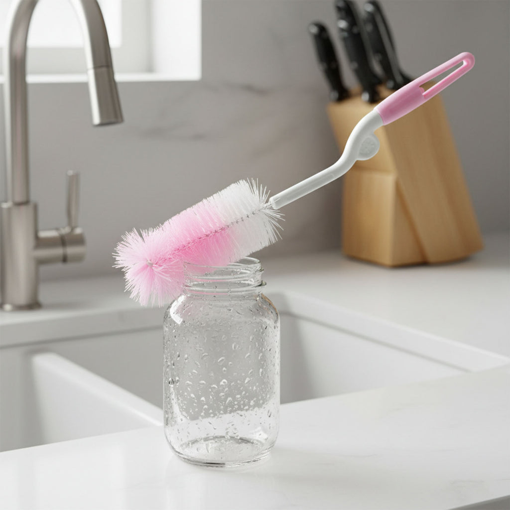Bottle  Nipple Cleaning Brush With 360 Rotary Handle (1 Pc)
