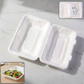 Vegnar Premium Bagasse Clamshell Food Box (10 Pc 9x6 Inch)